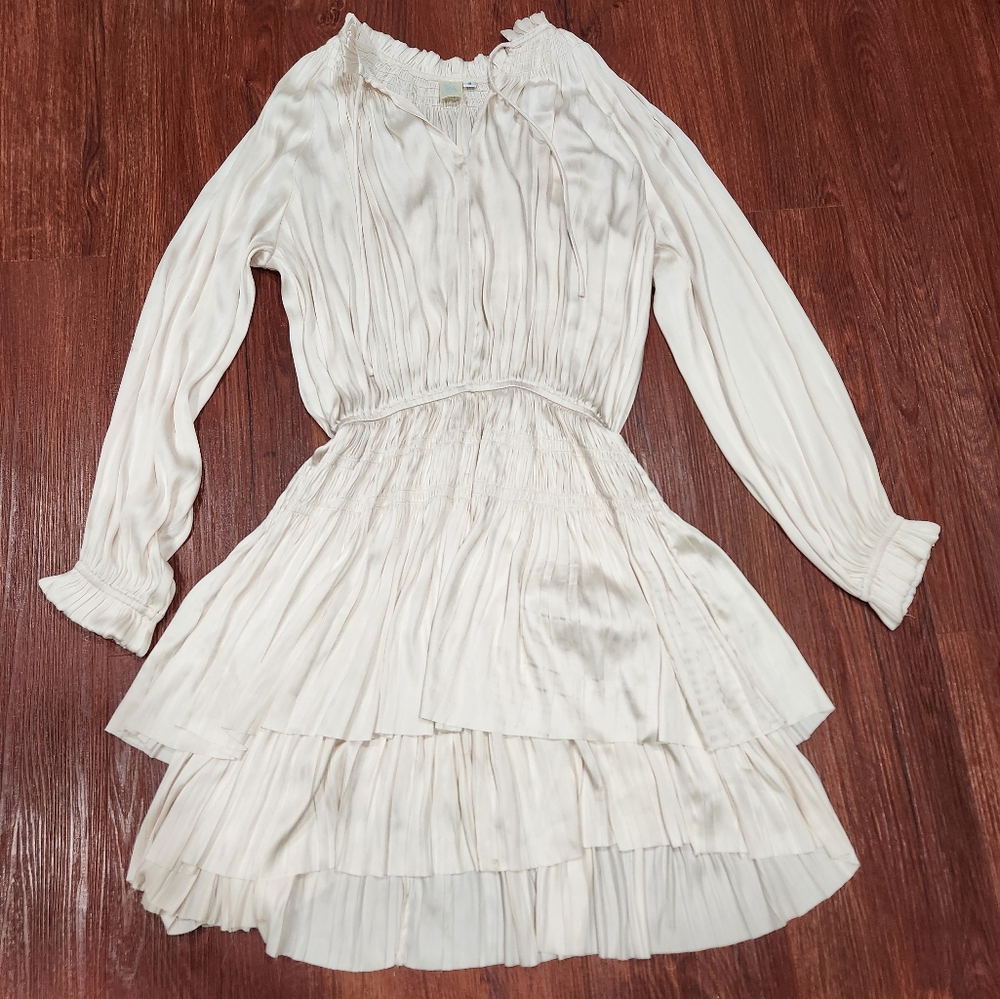 Musette Ivory White Dress Pirate Drawstring Long Sleeve Anthropologie